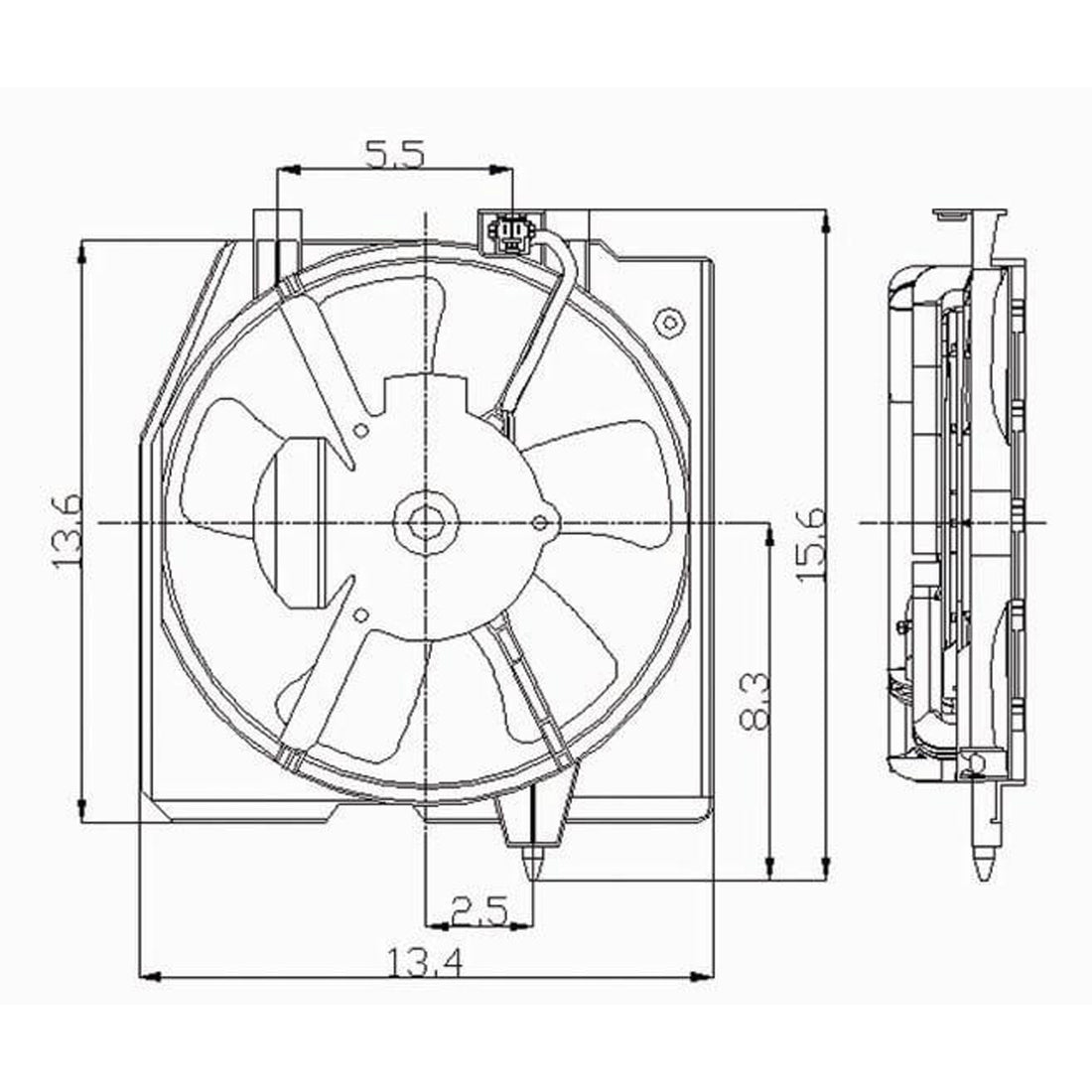 Condenser fan 1999 - 2000 MAZDA PROTEGE  MA3113106 B59515035C