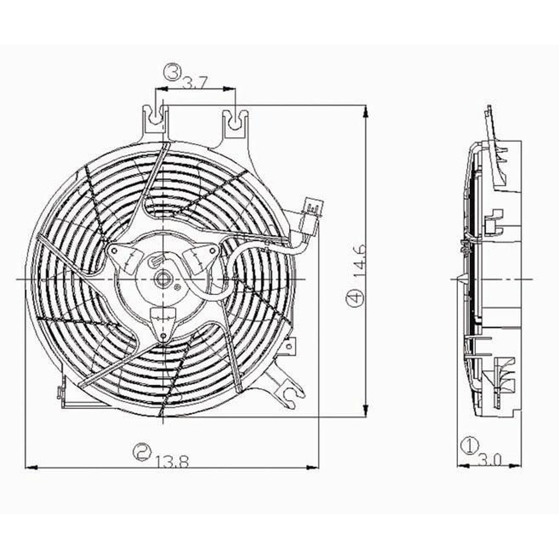 Condenser fan 2000 - 2004 MITSUBISHI MONTERO SPORT  MI3113118 MR513487