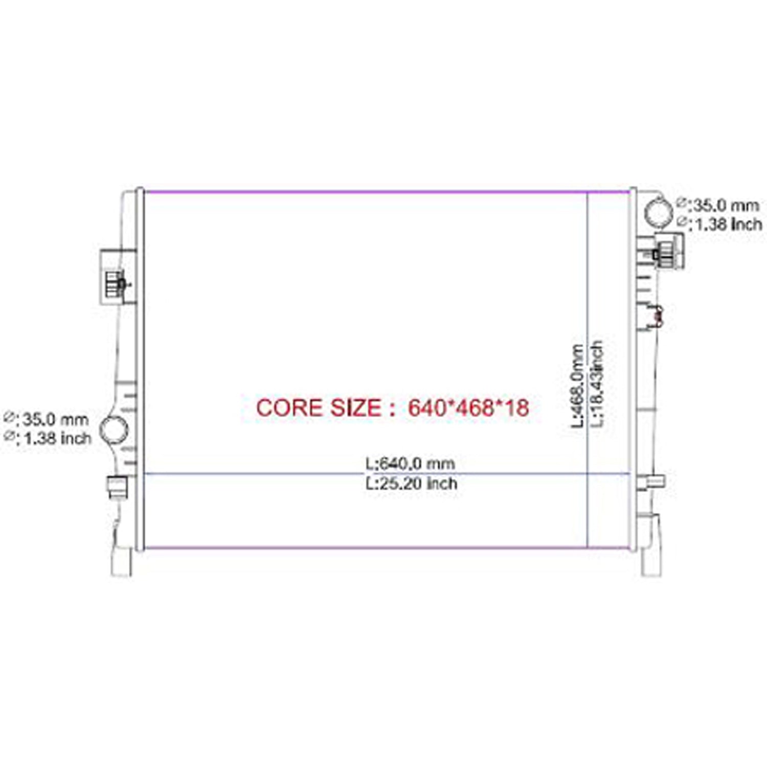 Radiator assembly 2009 - 2020 DODGE JOURNEY  RAD13084 68038238AB