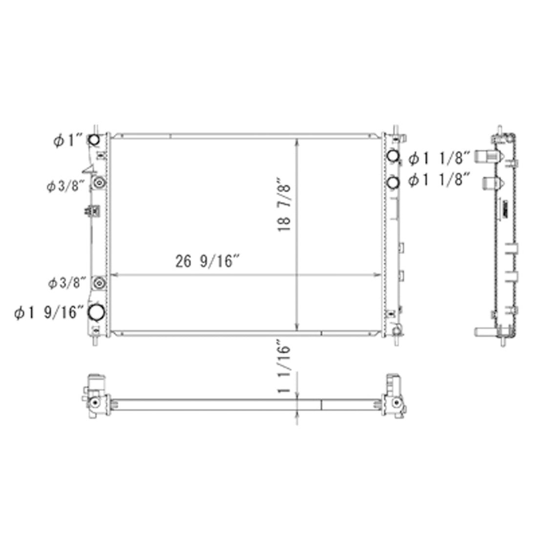 Radiator assembly 2008 - 2011 SUBARU TRIBECA  RAD13104 45111XA01A