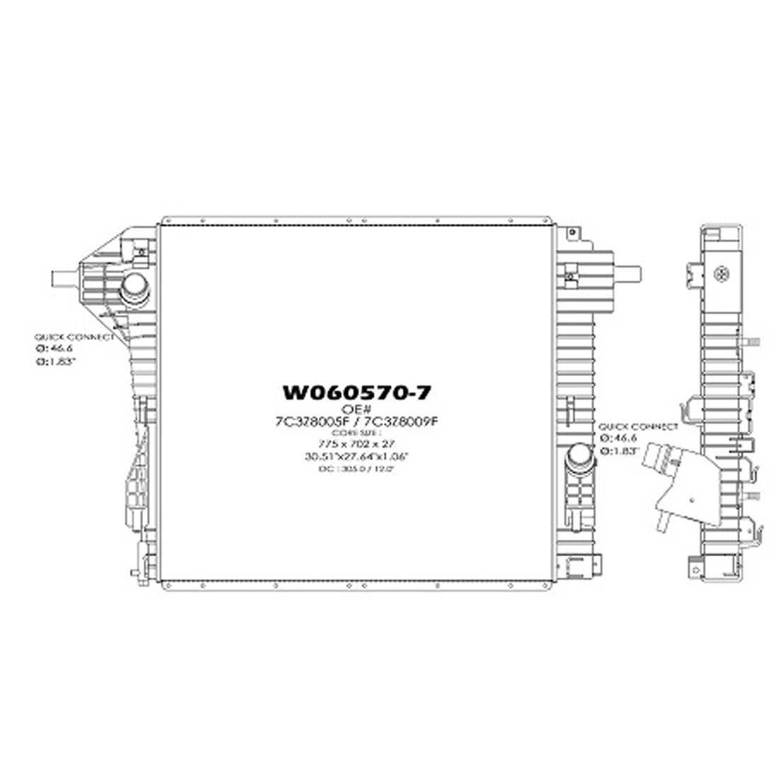 Radiator assembly 2008 - 2010 FORD F-250 SUPER DUTY  RAD13145 7C3Z8005G