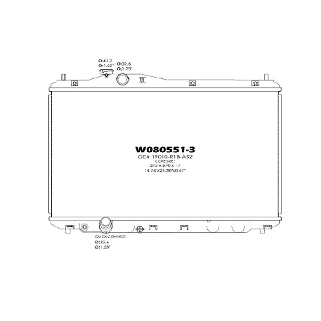 Radiator assembly 2012 - 2015 HONDA CIVIC  RAD13224 19010R1BA02