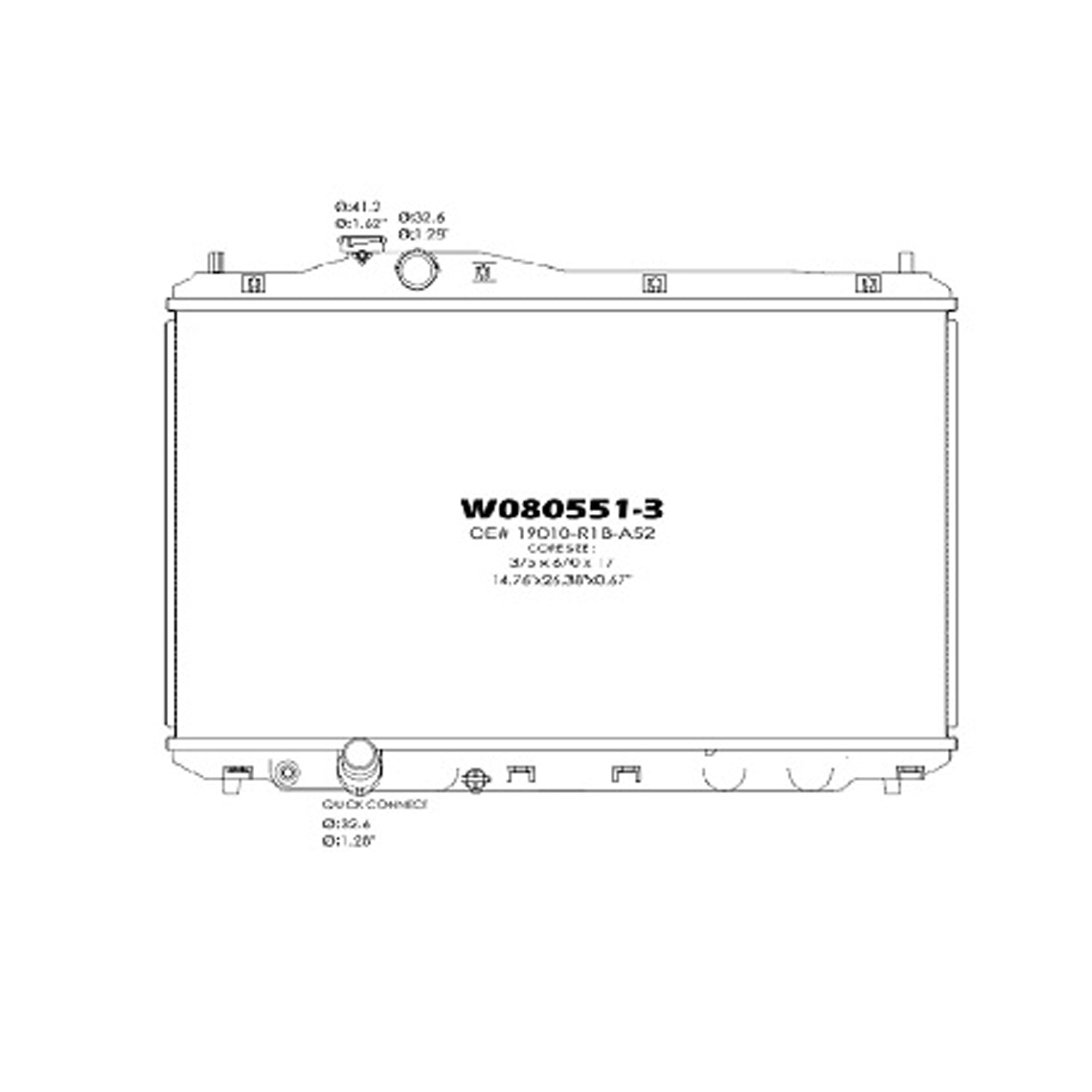 Radiator assembly 2012 - 2015 HONDA CIVIC  RAD13224 19010R1BA02