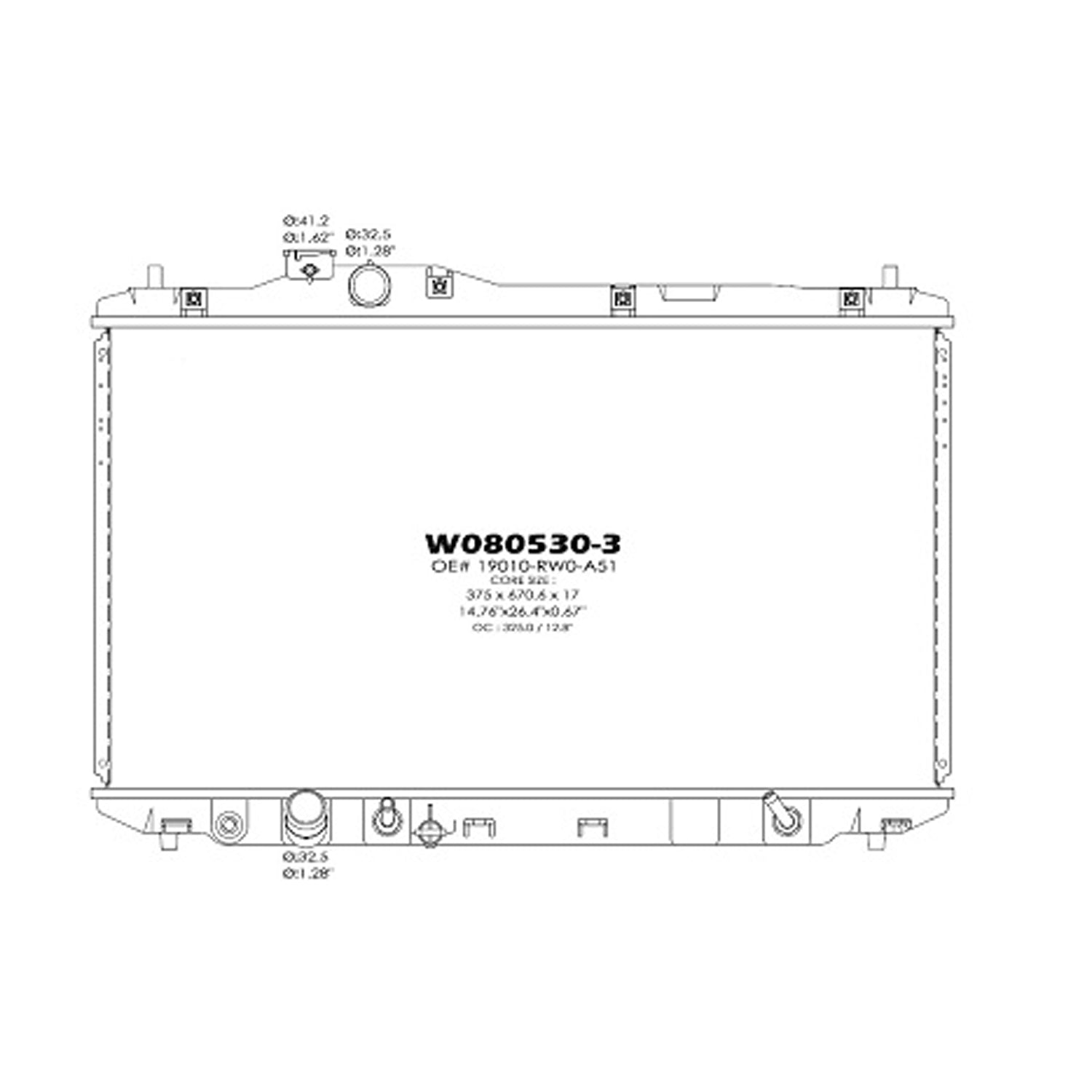 Radiator assembly 2013 - 2013 ACURA ILX  RAD13257 19010RW0A51