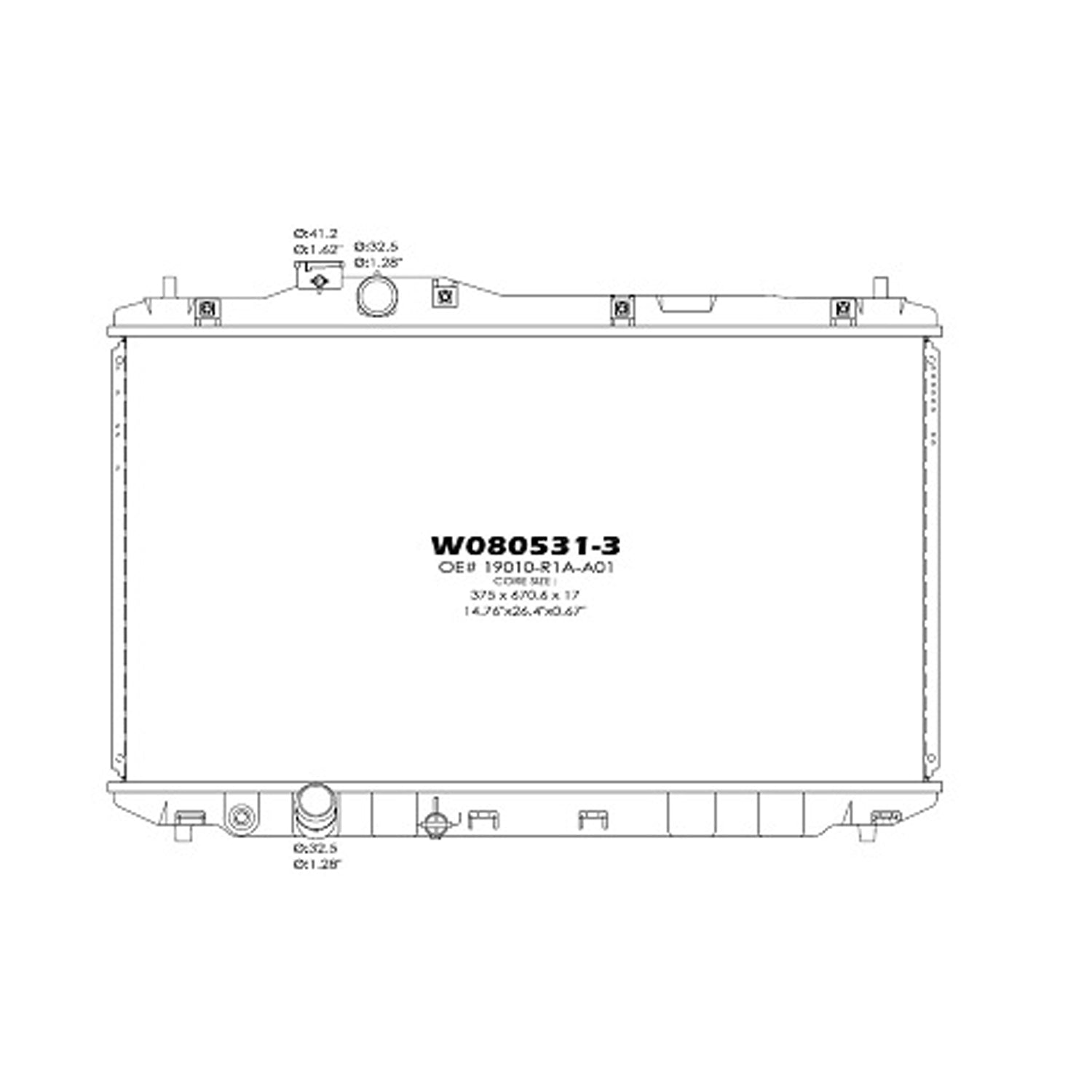Radiator assembly 2012 - 2015 HONDA CIVIC  RAD13312 19010R1AA51