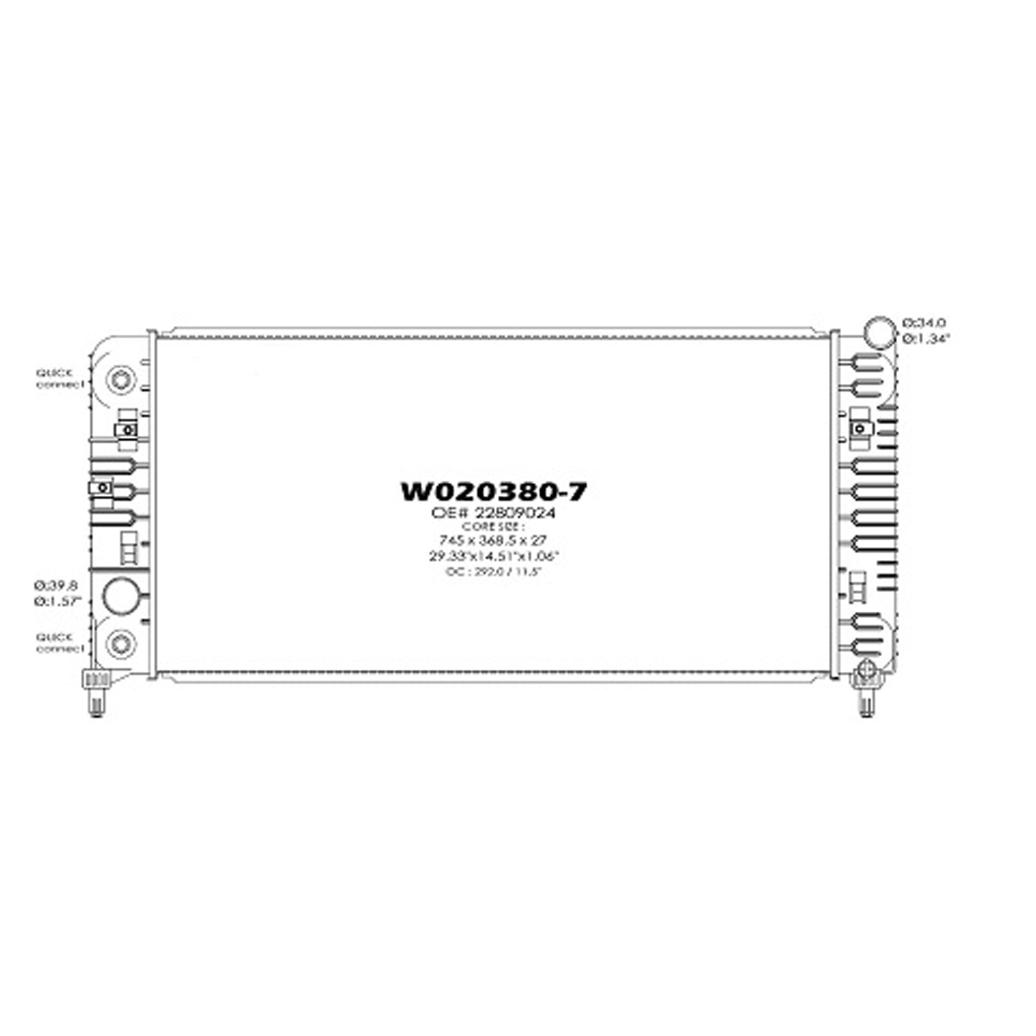Radiator assembly 2012 - 2016 CHEVROLET IMPALA  RAD13326 22809024