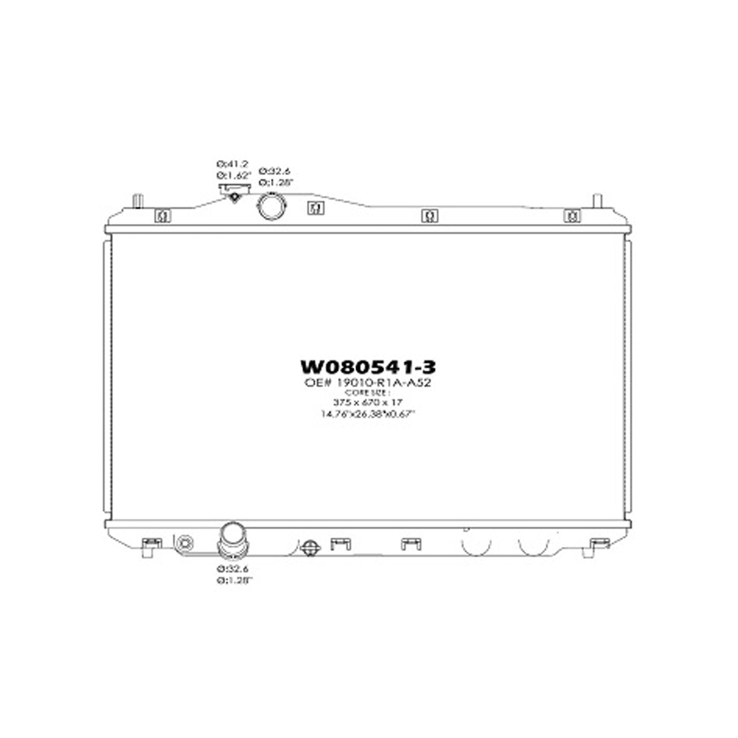 Radiator assembly 2012 - 2015 HONDA CIVIC  RAD13330 19010R1AA02