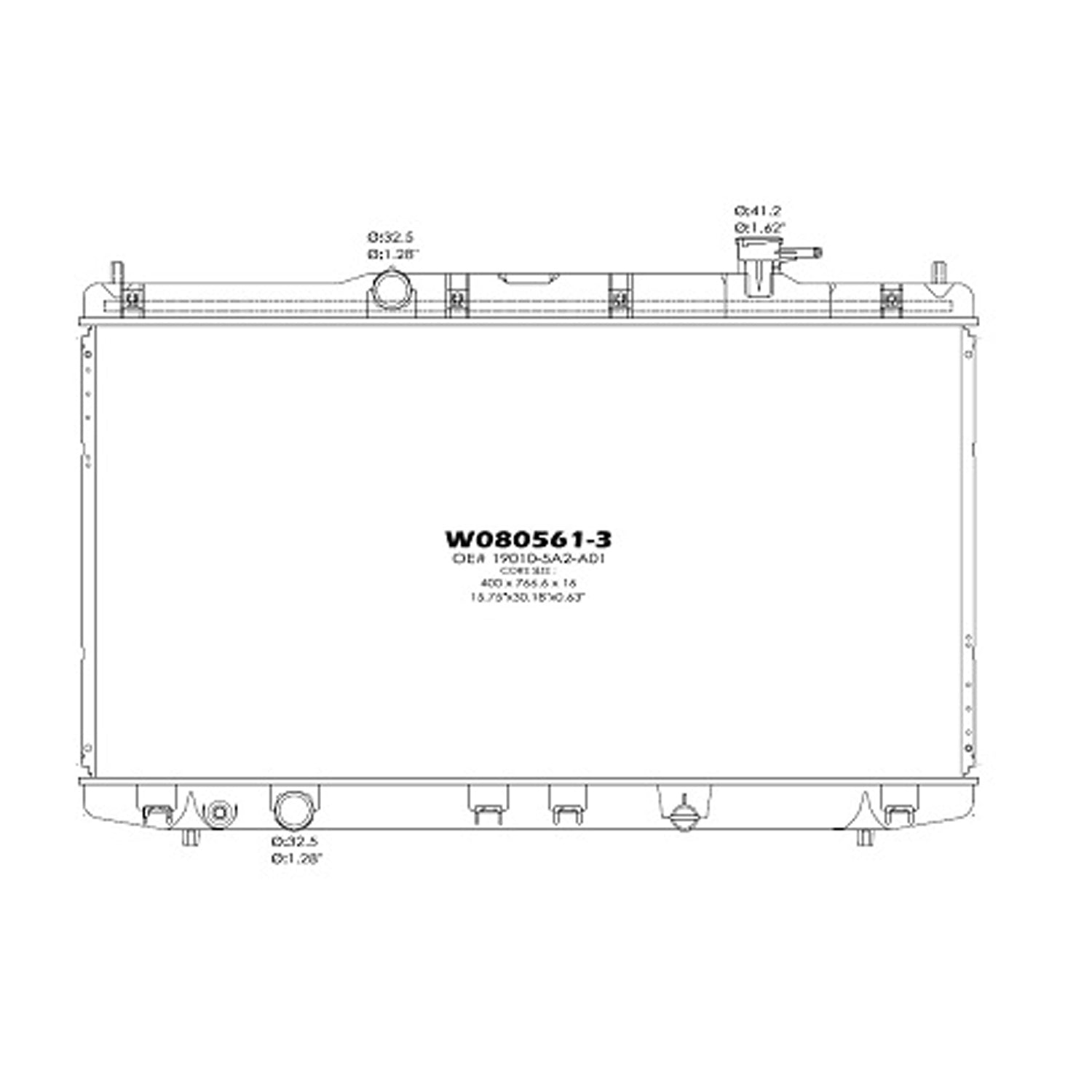 Radiator assembly 2013 - 2017 HONDA ACCORD  RAD13363 190105A2A01