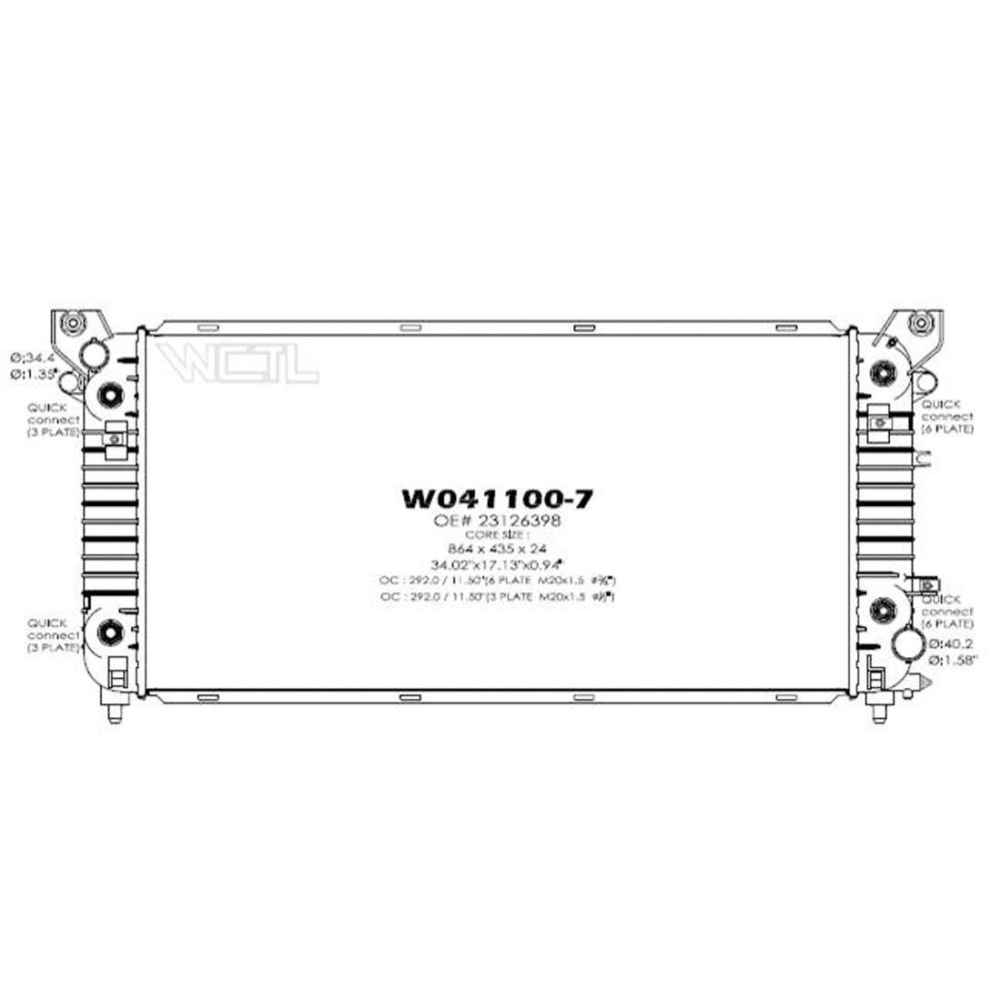 Radiator assembly 2014 - 2018 CHEVROLET SILVERADO 1500  RAD13396 84186716