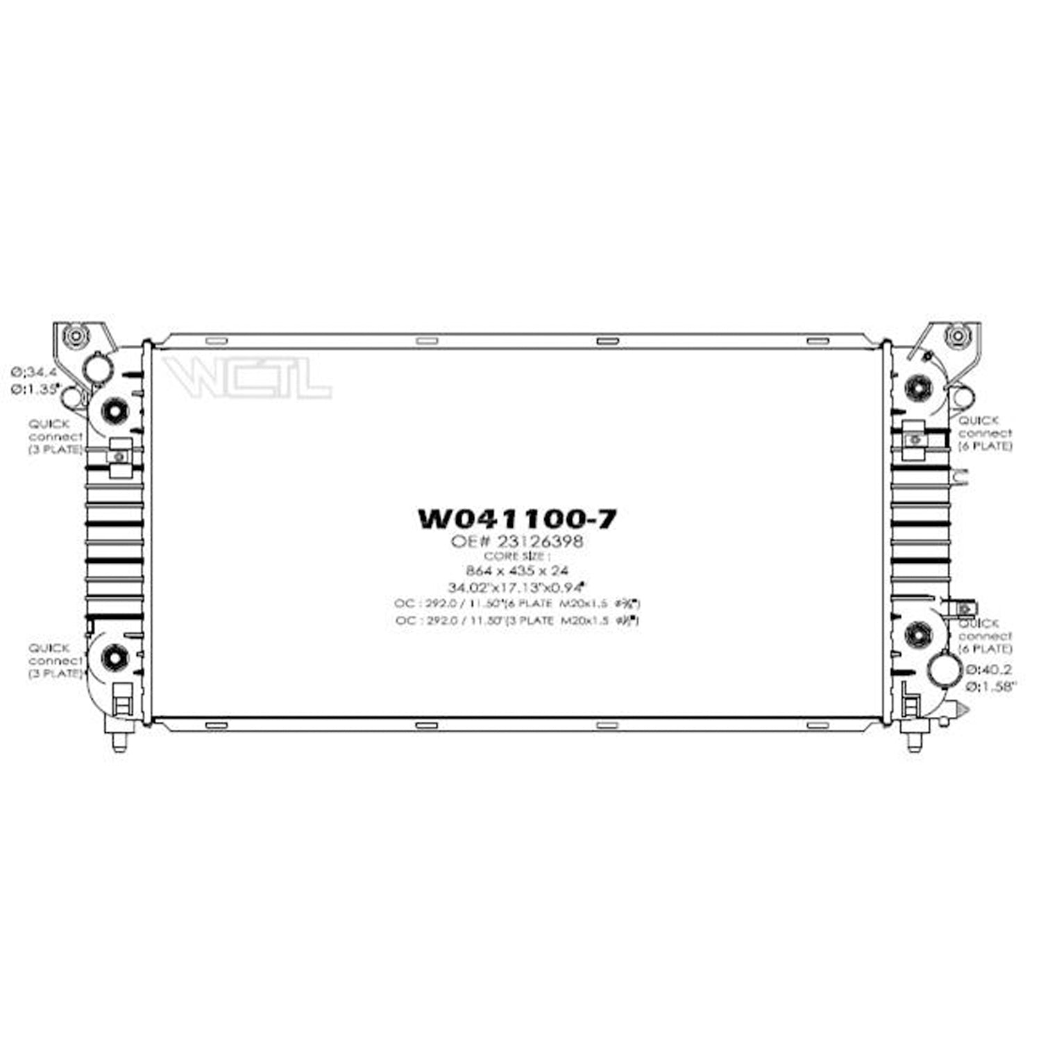 Radiator assembly 2014 - 2018 CHEVROLET SILVERADO 1500  RAD13396 84186716