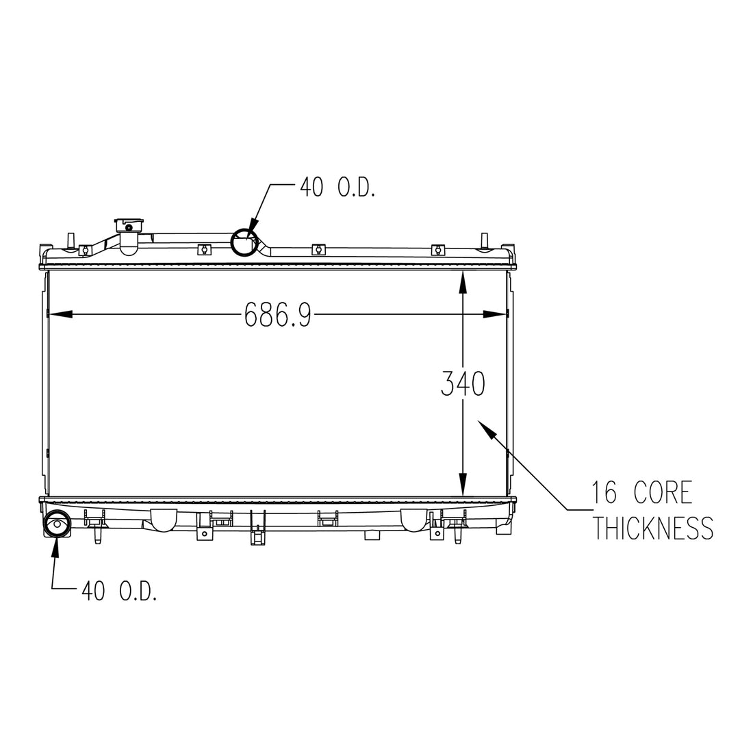 Radiator assembly 2014 - 2018 SUBARU FORESTER  RAD13425 45111SG000