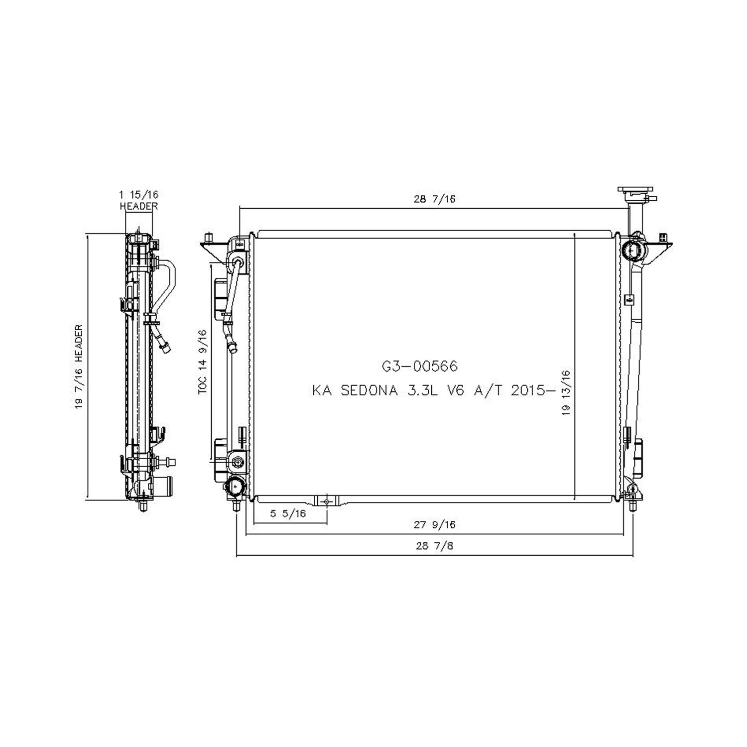 Radiator assembly 2015 - 2021 KIA SEDONA  RAD13508 25310A9050