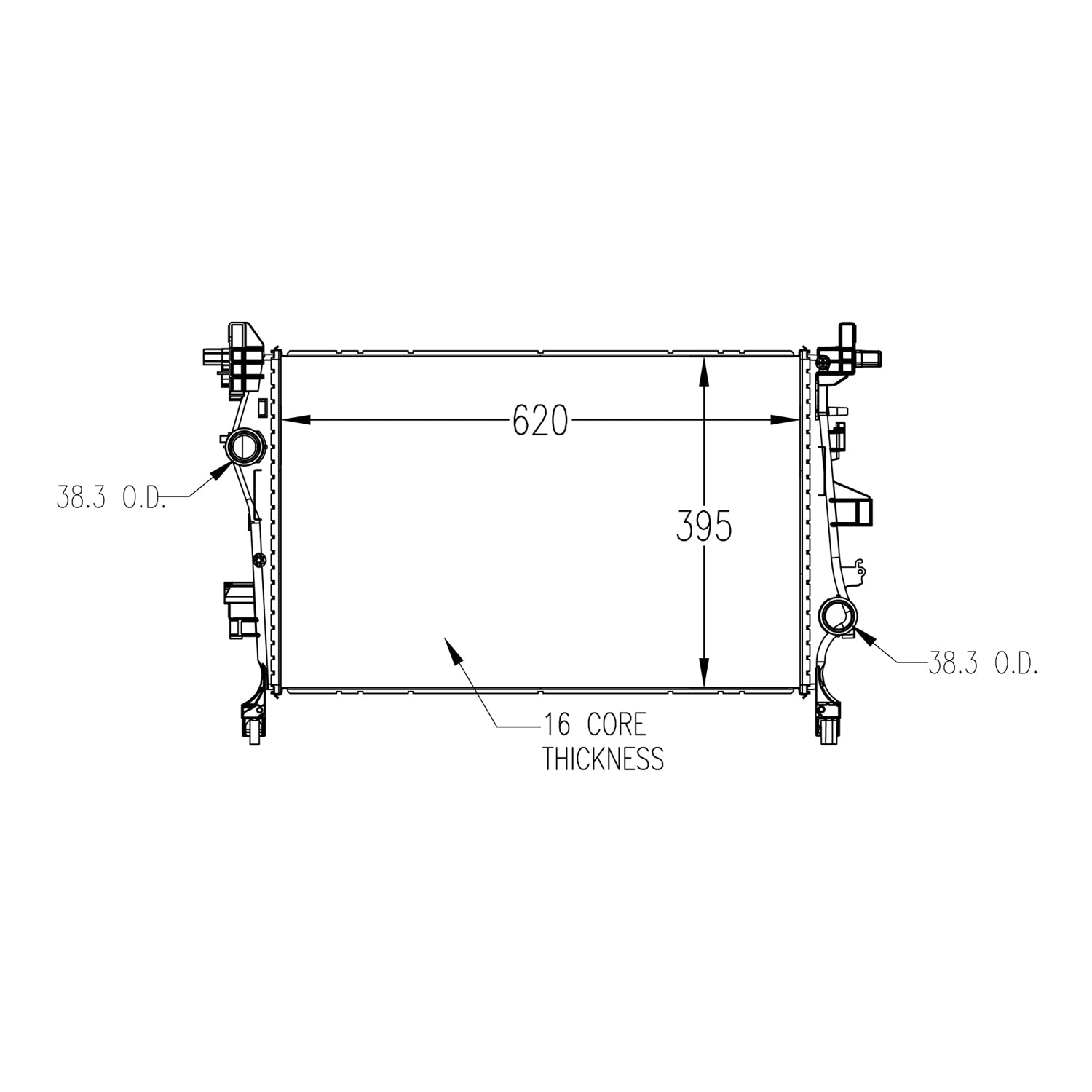 Radiator assembly 2016 - 2018 FIAT 500X  RAD13535 68260449AA