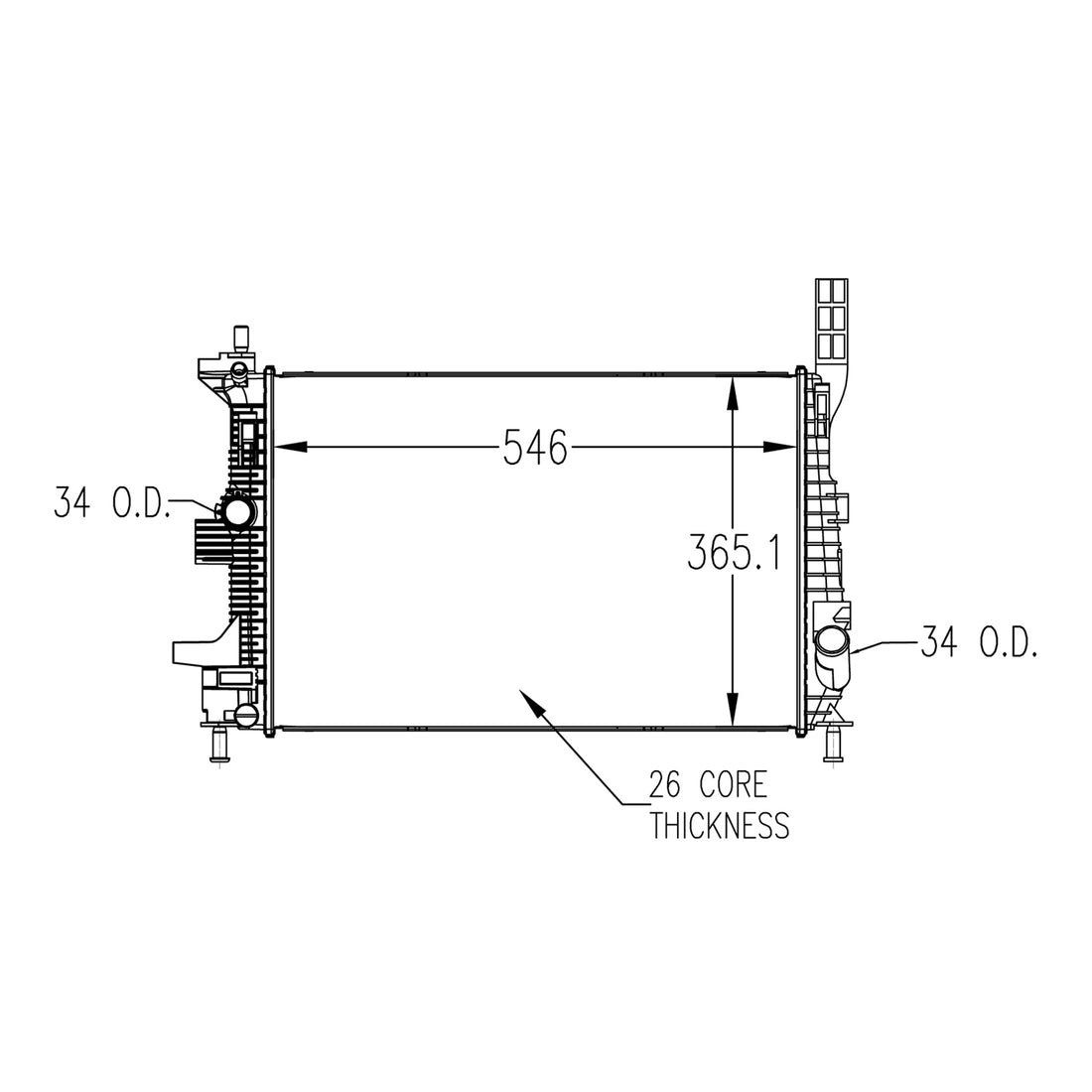 Radiator assembly 2015 - 2018 FORD FOCUS  RAD13536 CV6Z8005W
