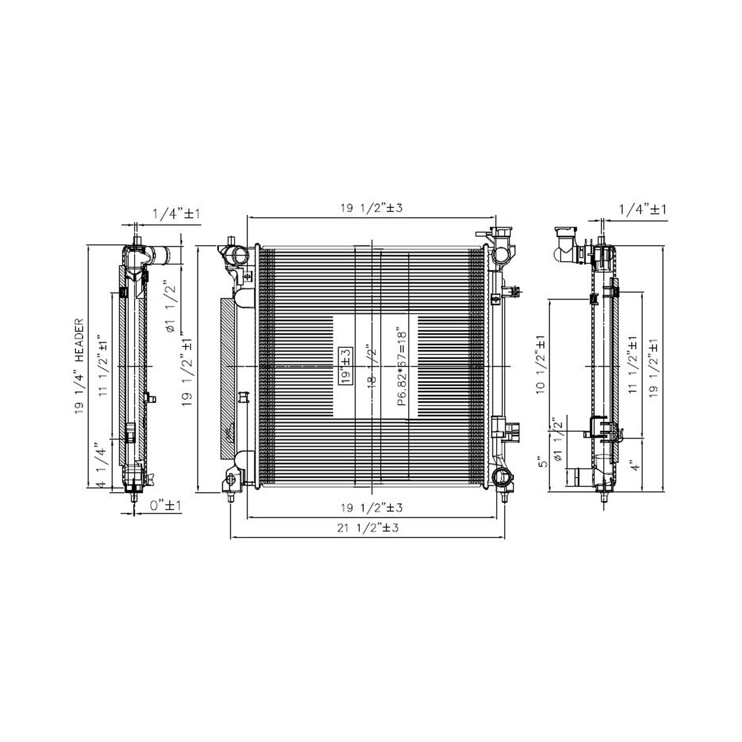 Radiator assembly 2015 - 2017 HYUNDAI SONATA  RAD13538 25310C2200