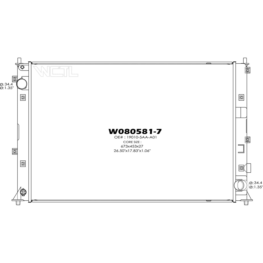 Radiator assembly 2017 - 2021 HONDA CIVIC  RAD13582 190105AAA01