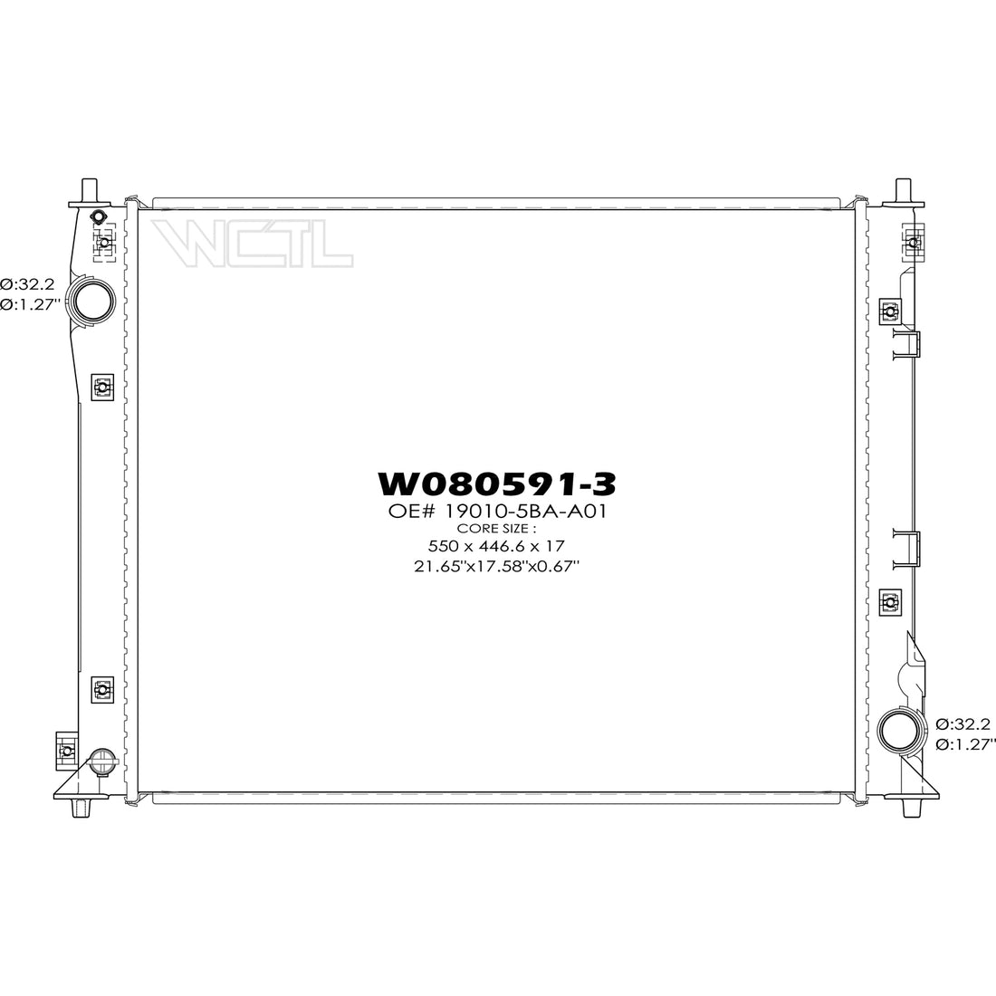 Radiator assembly 2016 - 2021 HONDA CIVIC  RAD13583 190105BAA01