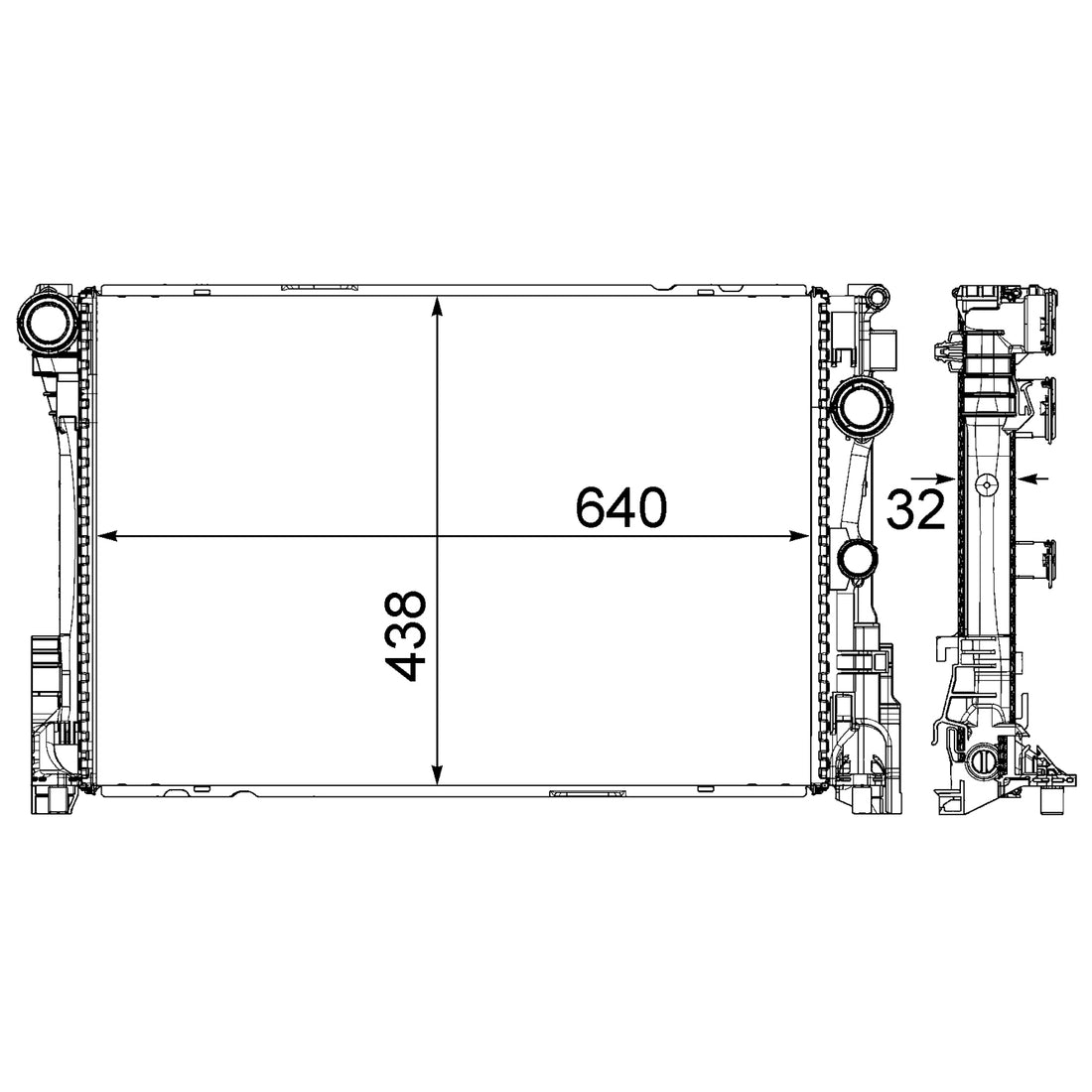 Radiator assembly 2015 - 2016 MERCEDES-BENZ E250  RAD3031 099500260328