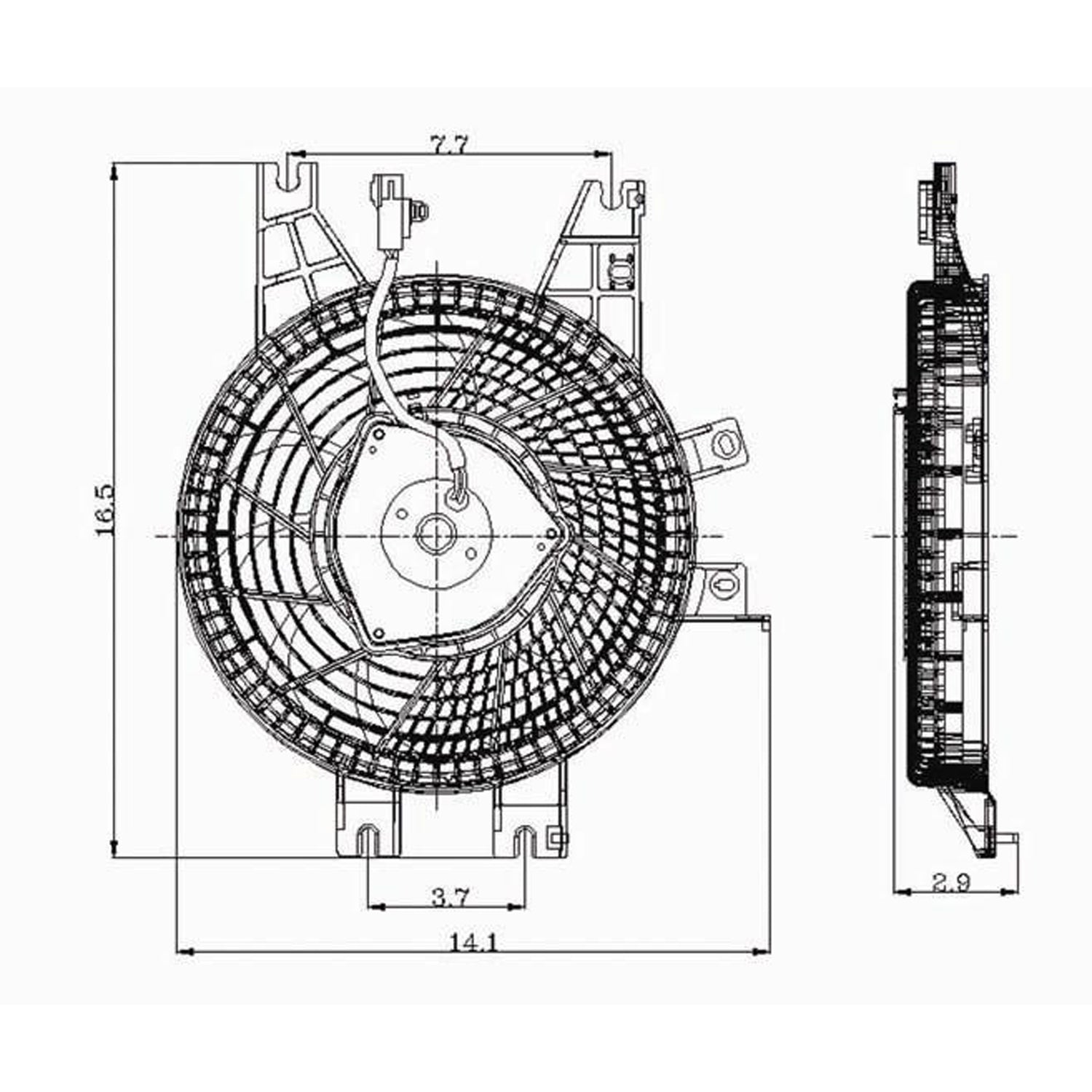 Condenser fan 2001 - 2005 TOYOTA SEQUOIA  TO3113114 TO3113114