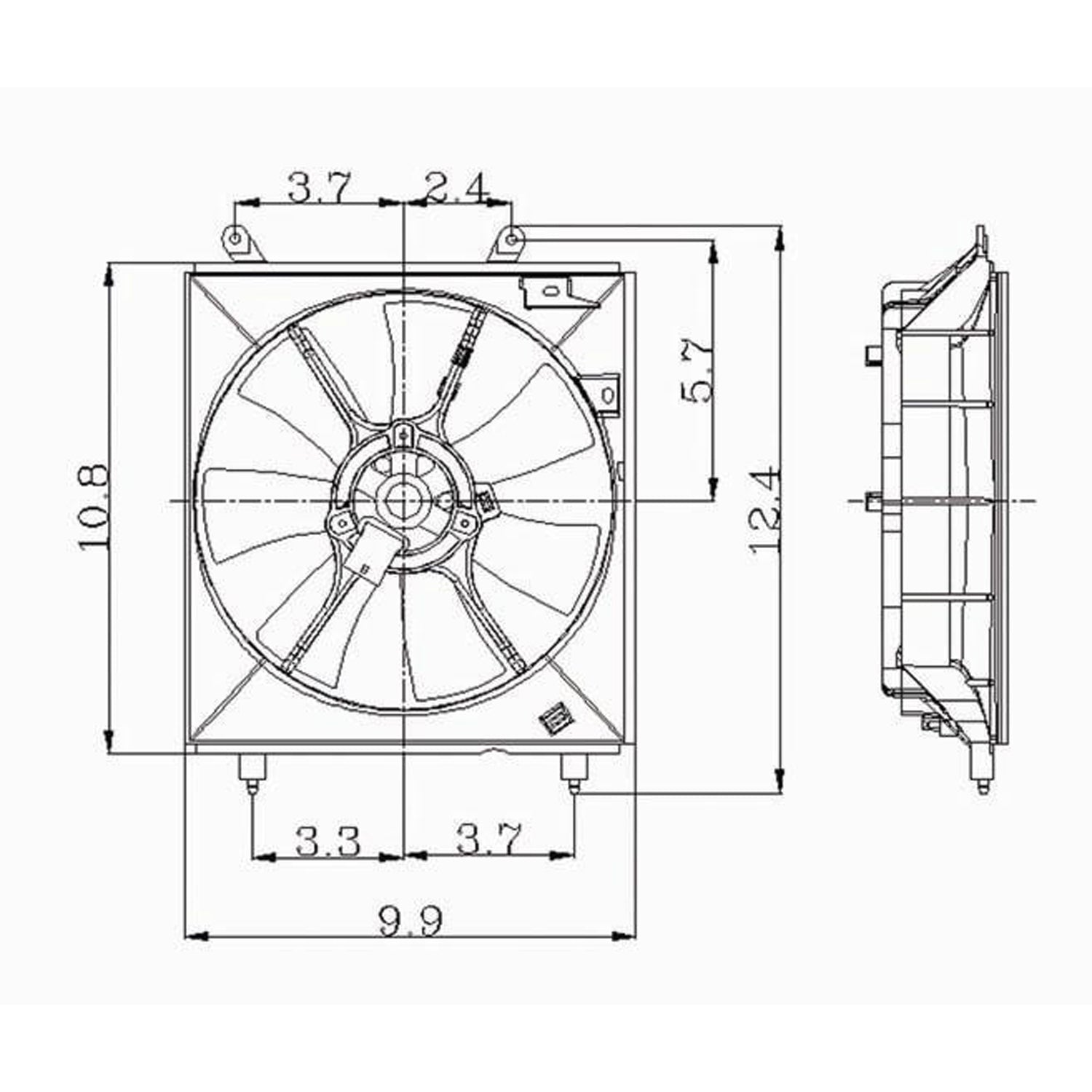 Radiator cooling fan assy 1997 - 1999 TOYOTA CAMRY  TO3115112 163630A030-PFM